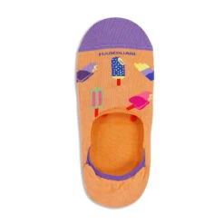 Peach Ice Cream Motif Pima Cotton Invisible Touch No-Show Socks - Marcoliani