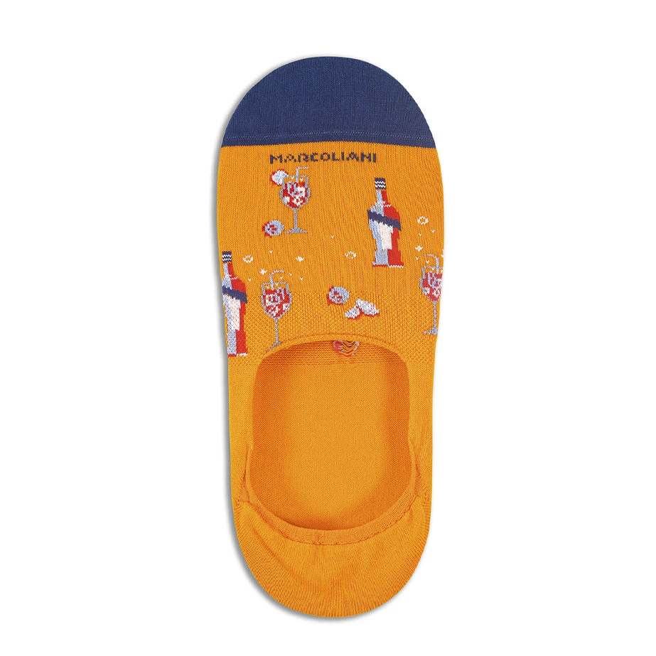 Orange Aperol Spritz Invisible Touch No-Show Socks - Marcoliani 3 Orange Aperol Spritz Invisible Touch No-Show Socks - Marcoliani