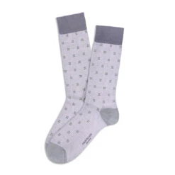 Ice Gray Fresh Of Modal Tailor Flowers Mid-Calf Socks - Marcoliani