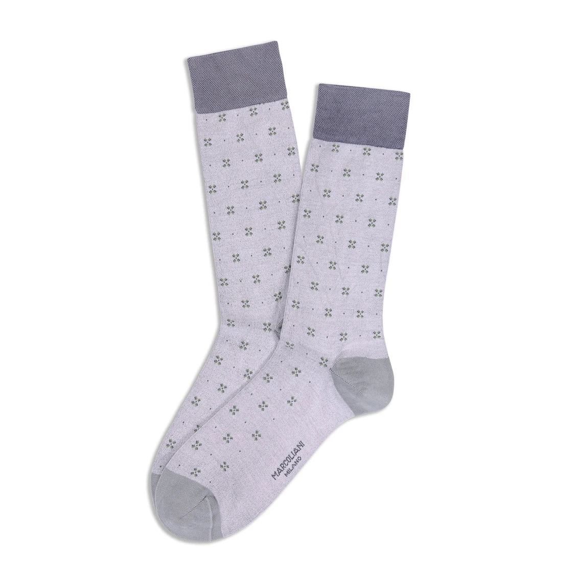 Ice Gray Fresh Of Modal Tailor Flowers Mid-Calf Socks - Marcoliani 3 Ice Gray Fresh Of Modal Tailor Flowers Mid-Calf Socks - Marcoliani