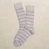 Ice Gray Mousse Of Modal Striped Mid-Calf Socks - Marcoliani 1 Ice Gray Mousse Of Modal Striped Mid-Calf Socks - Marcoliani -ETON Store MAR4725T 209