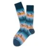 Sunrise Waikiki Hawaiian Stripe Pima Cotton Mid-Calf Socks - Marcoliani