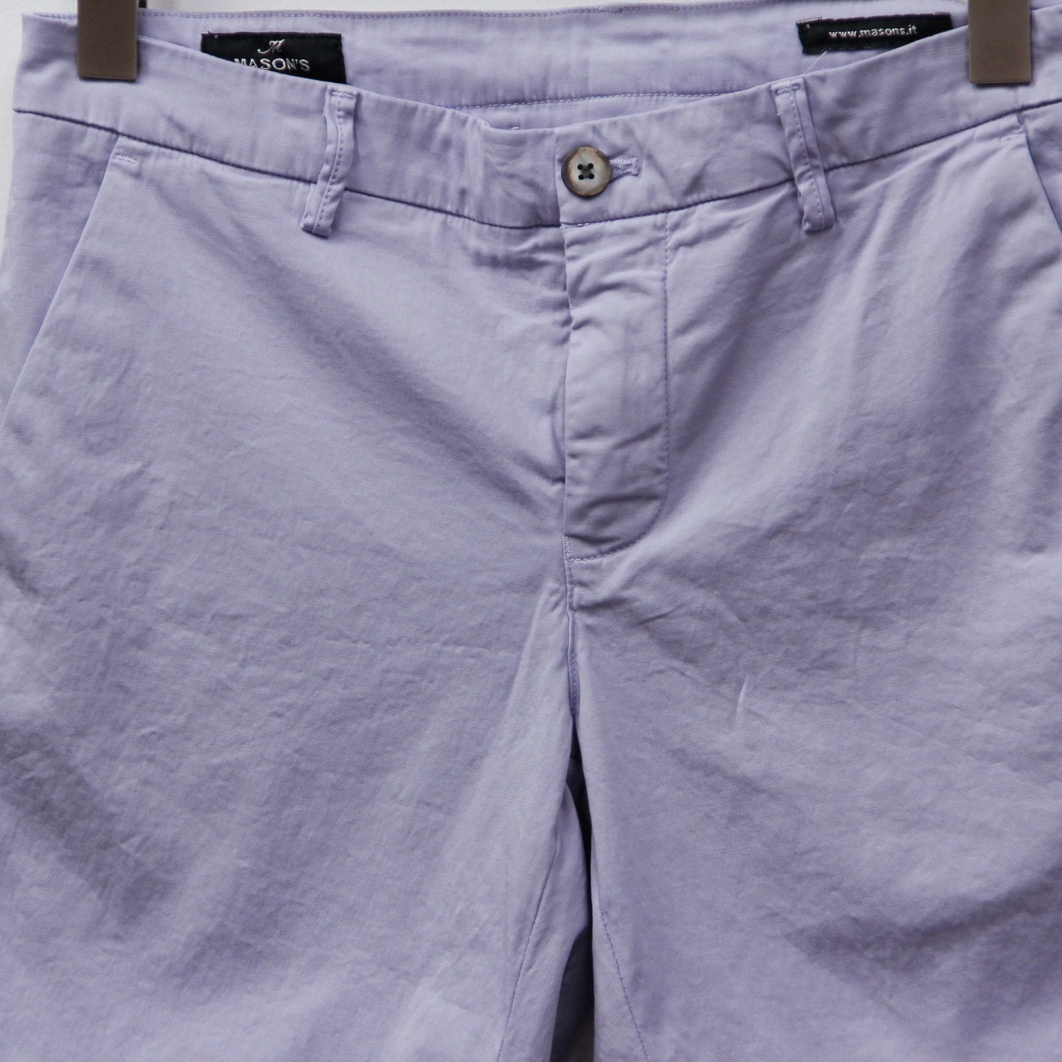 Lilac Stretch Cotton Chino Style Bermuda Shorts - Mason's 7 Lilac Stretch Cotton Chino Style Bermuda Shorts - Mason's - Image 5