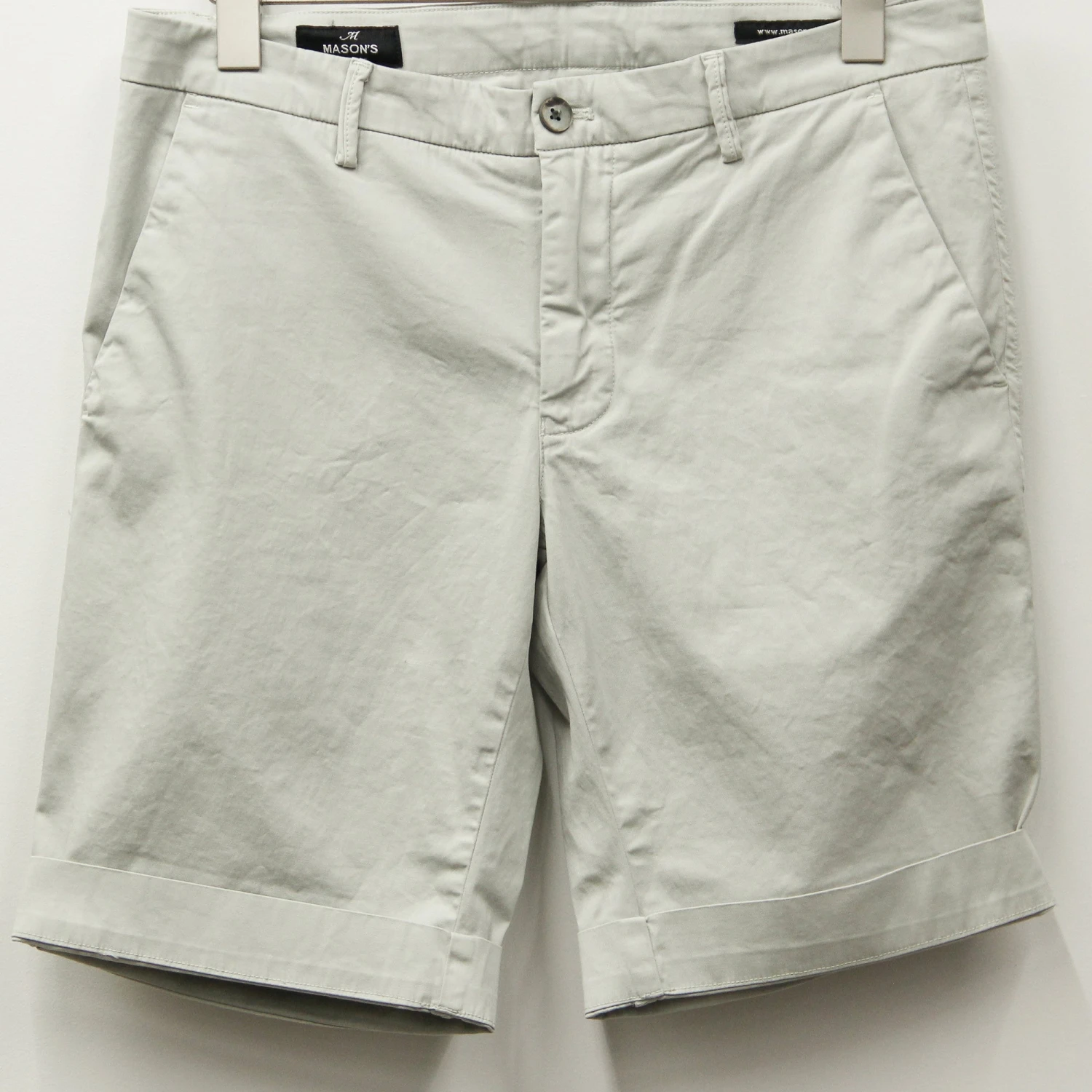 Sage Grey Stretch Cotton Bermuda Shorts - Mason's 3 Sage Grey Stretch Cotton Bermuda Shorts - Mason's