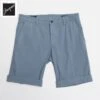 Cadet Blue Stretch Cotton Bermuda Shorts - Mason's