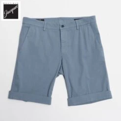 Cadet Blue Stretch Cotton Bermuda Shorts - Mason's
