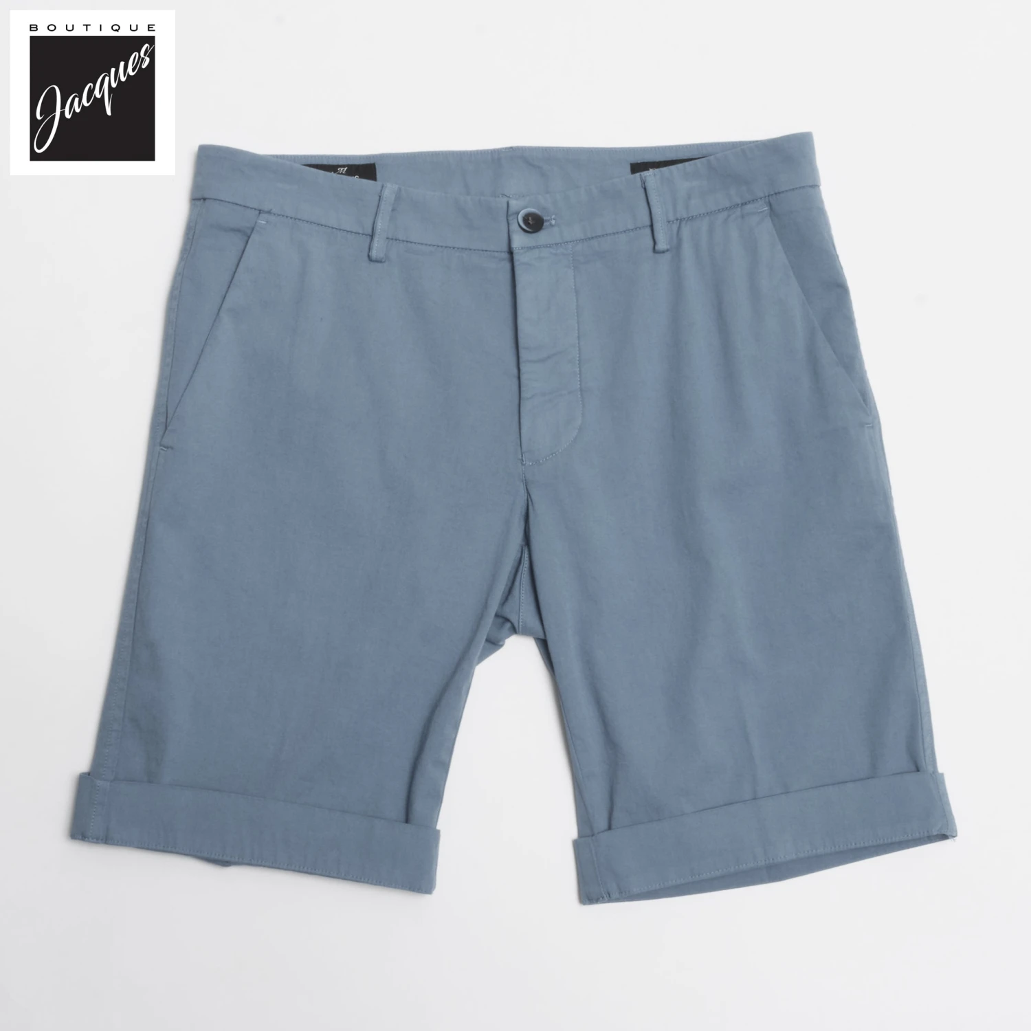 Cadet Blue Stretch Cotton Bermuda Shorts - Mason's 3 Cadet Blue Stretch Cotton Bermuda Shorts - Mason's