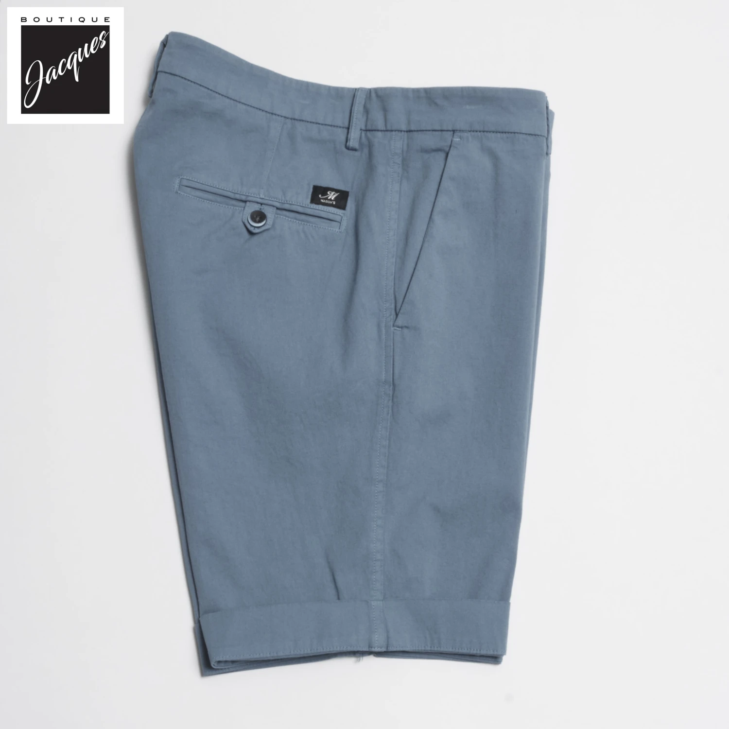 Cadet Blue Stretch Cotton Bermuda Shorts - Mason's 5 Cadet Blue Stretch Cotton Bermuda Shorts - Mason's - Image 3