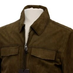 Brown Goat Suede Coat - Milestone -ETON Store MILESTONE LUINO 5