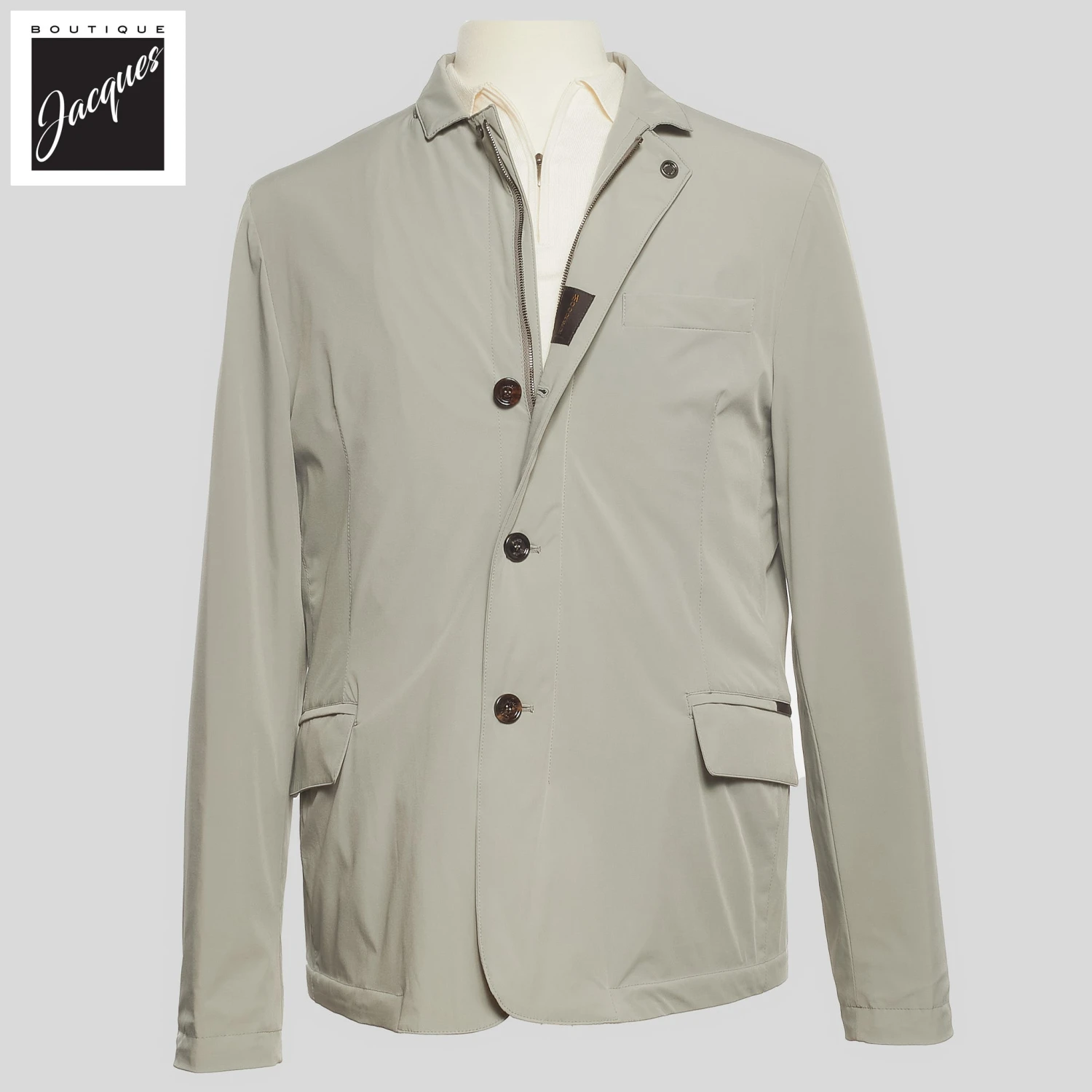 Oyster Tebaldo Water Resistant Transitional Jacket - MooRER 3 Oyster Tebaldo Water Resistant Transitional Jacket - MooRER