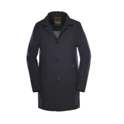 Dark Blue Hektor Raincoat Unlined Overcoat - MooRER