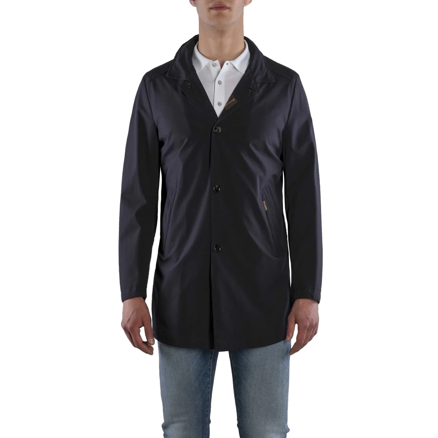 Dark Blue Hektor Raincoat Unlined Overcoat - MooRER 4 Dark Blue Hektor Raincoat Unlined Overcoat - MooRER - Image 2
