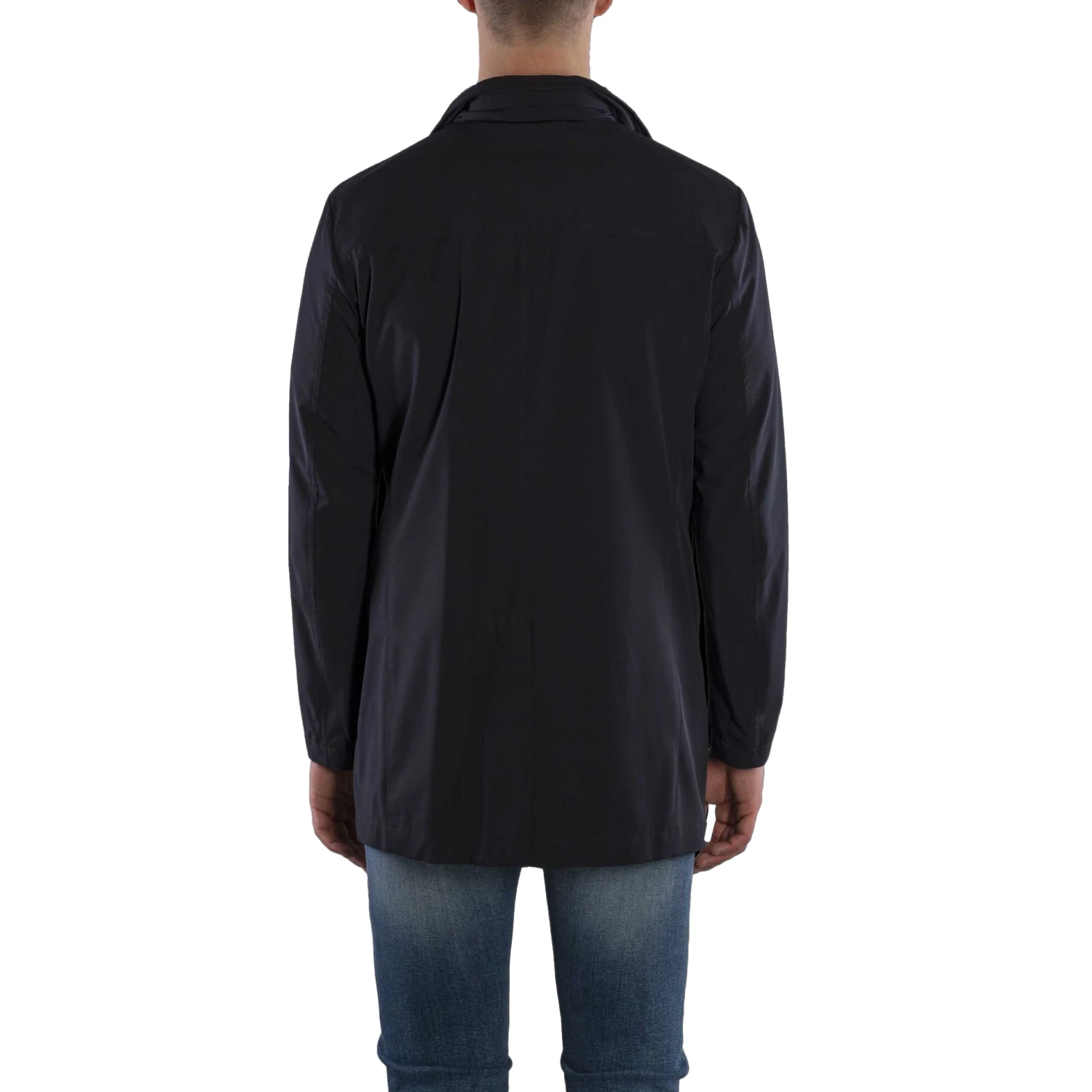 Dark Blue Hektor Raincoat Unlined Overcoat - MooRER 5 Dark Blue Hektor Raincoat Unlined Overcoat - MooRER - Image 3