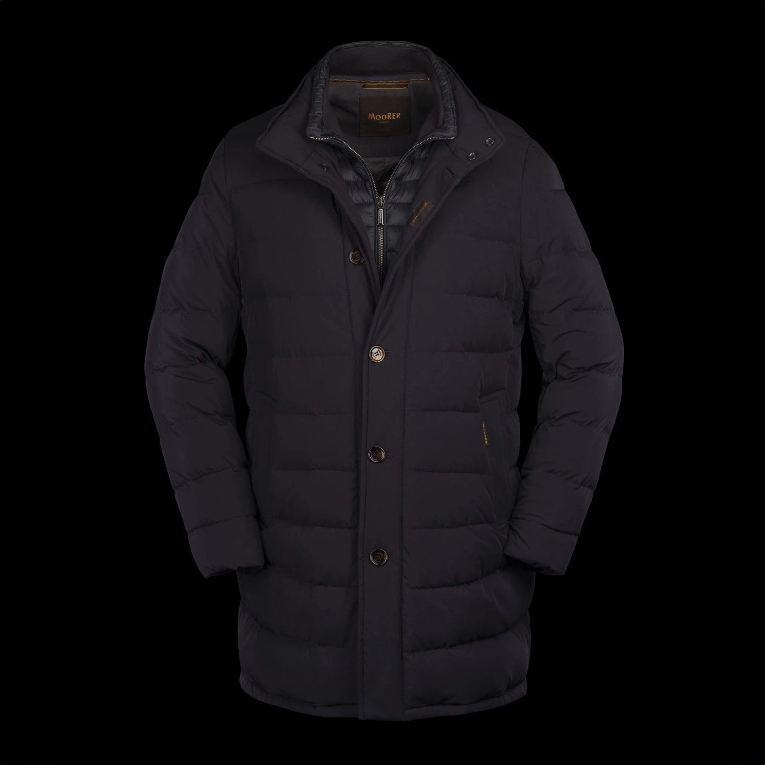 Dark Blue Calegari Goose-Down Quilted Winter Coat - MooRER 3 Dark Blue Calegari Goose-Down Quilted Winter Coat - MooRER - Image 2