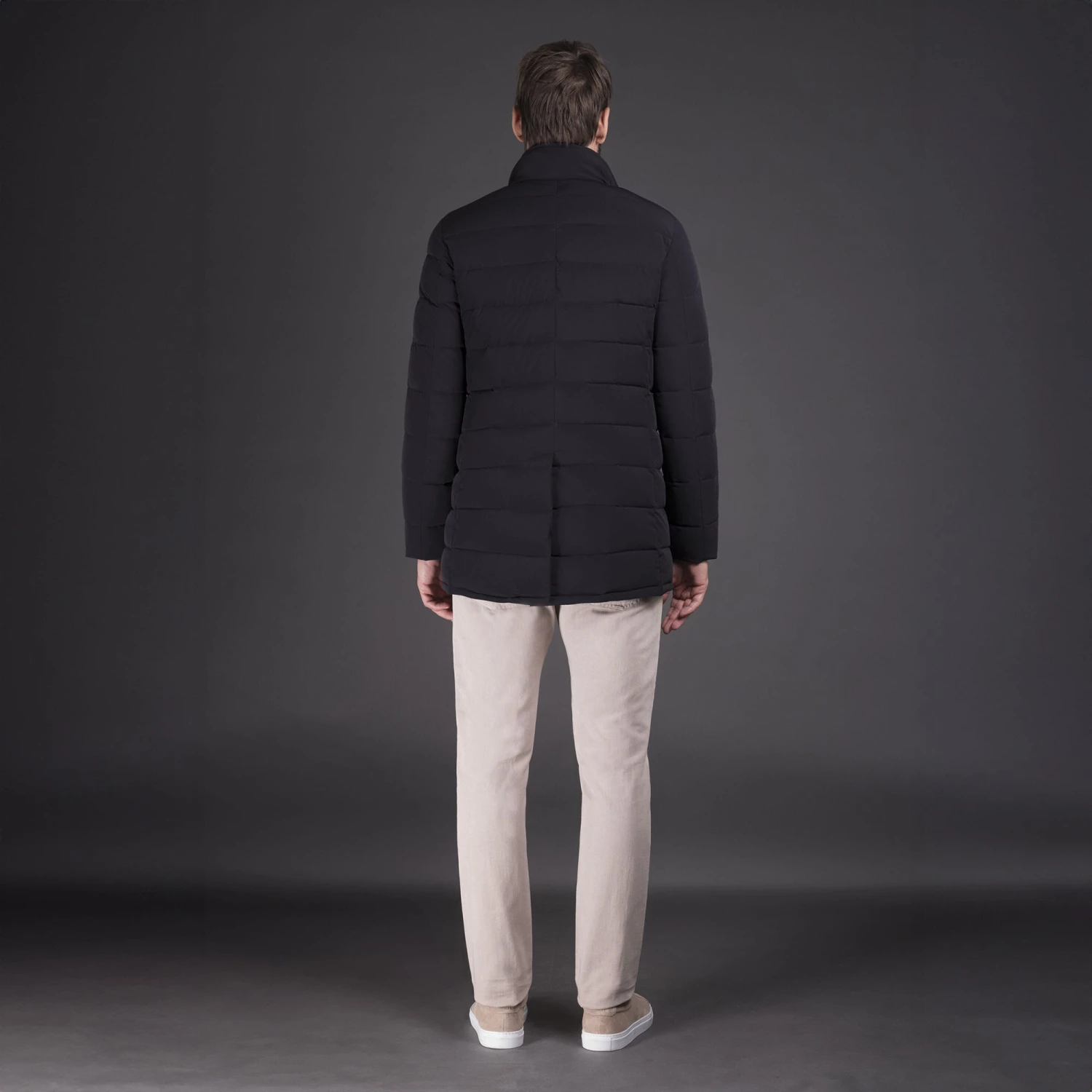 Dark Blue Calegari Goose-Down Quilted Winter Coat - MooRER 4 Dark Blue Calegari Goose-Down Quilted Winter Coat - MooRER - Image 3