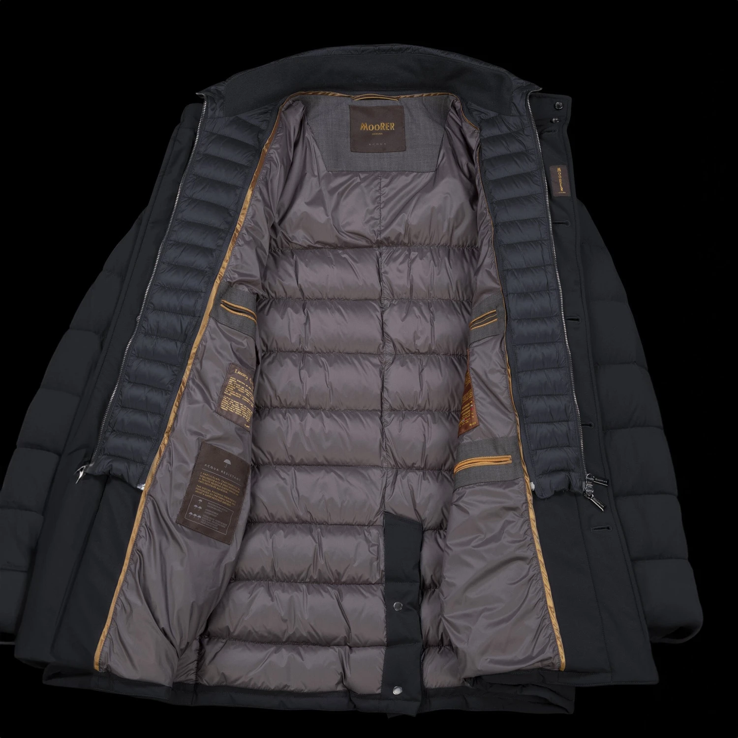 Dark Blue Calegari Goose-Down Quilted Winter Coat - MooRER 5 Dark Blue Calegari Goose-Down Quilted Winter Coat - MooRER - Image 4
