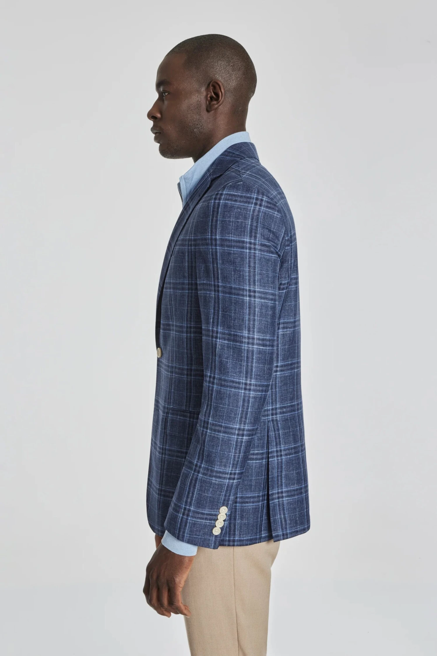 Blue Tonal Glen Check Midland Contemporary Fit Sport Coat - Jack Victor 4 Blue Tonal Glen Check Midland Contemporary Fit Sport Coat - Jack Victor - Image 2