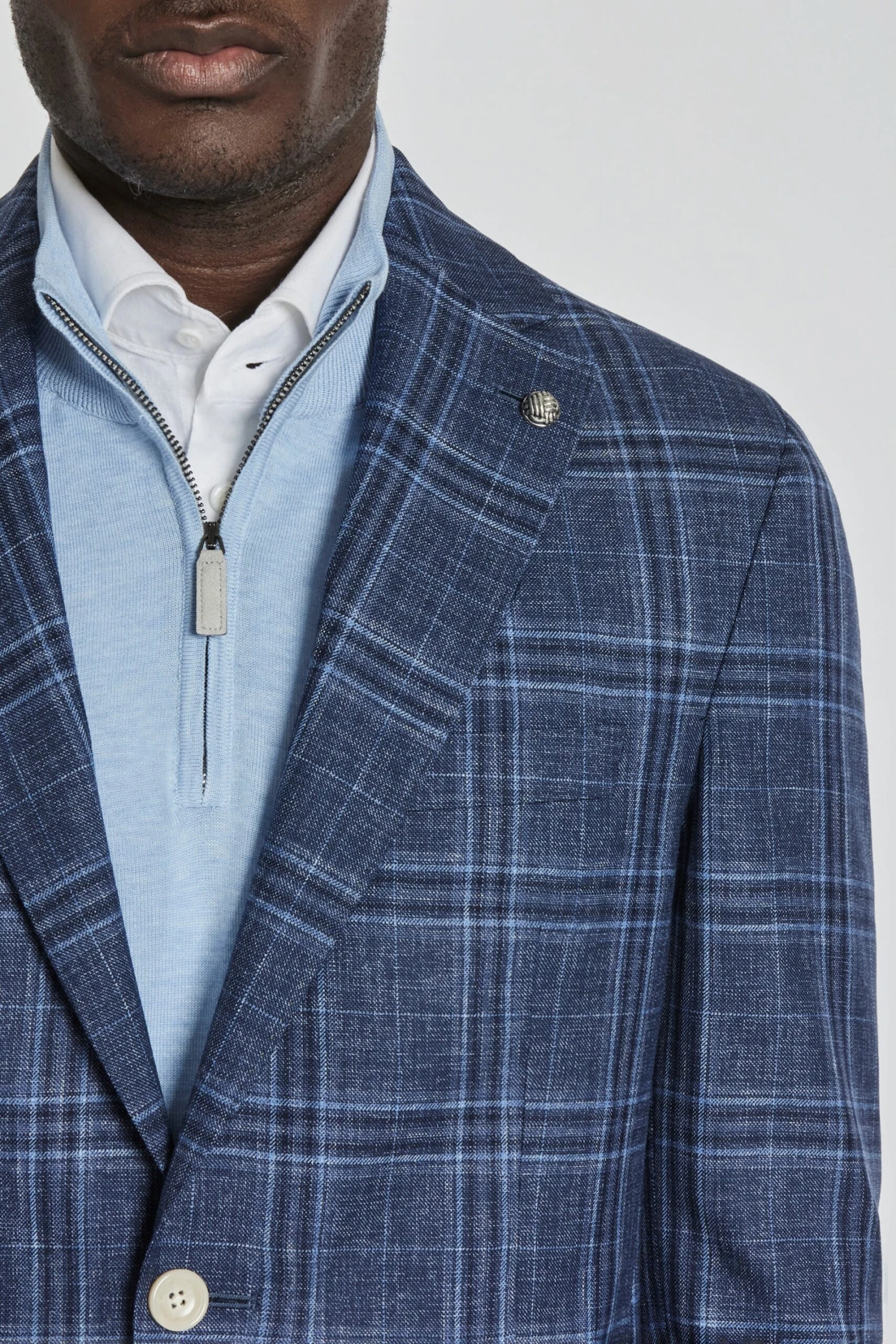 Blue Tonal Glen Check Midland Contemporary Fit Sport Coat - Jack Victor 5 Blue Tonal Glen Check Midland Contemporary Fit Sport Coat - Jack Victor - Image 3