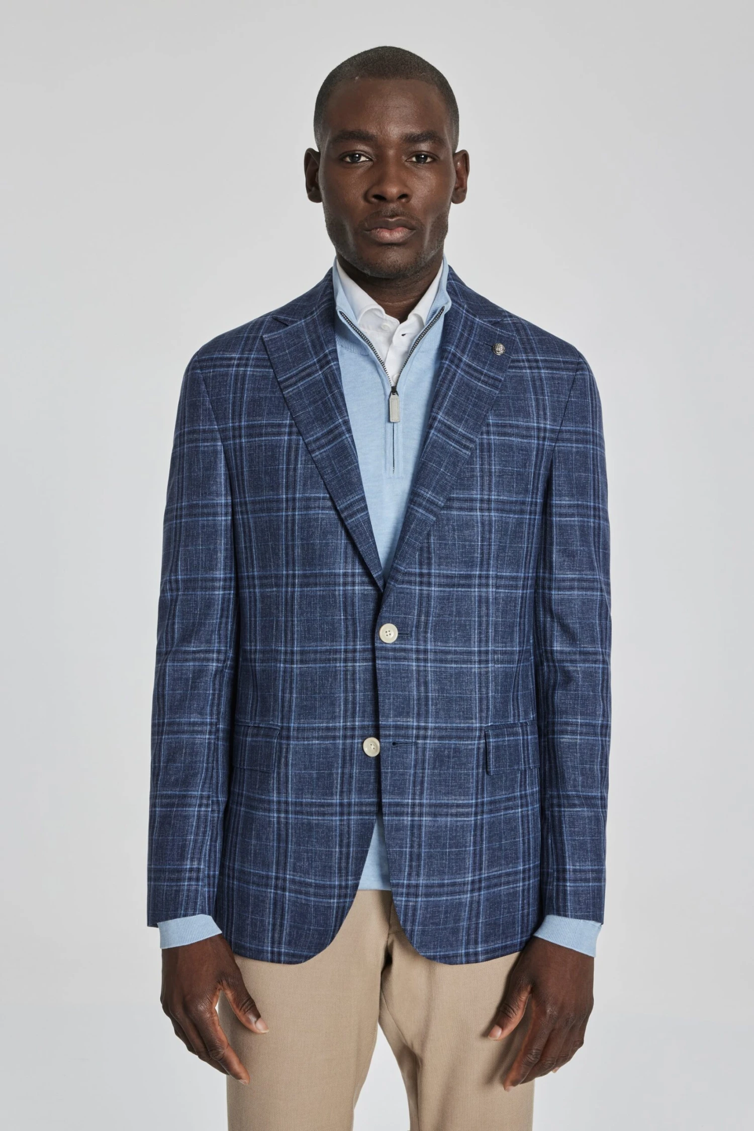 Blue Tonal Glen Check Midland Contemporary Fit Sport Coat - Jack Victor 3 Blue Tonal Glen Check Midland Contemporary Fit Sport Coat - Jack Victor