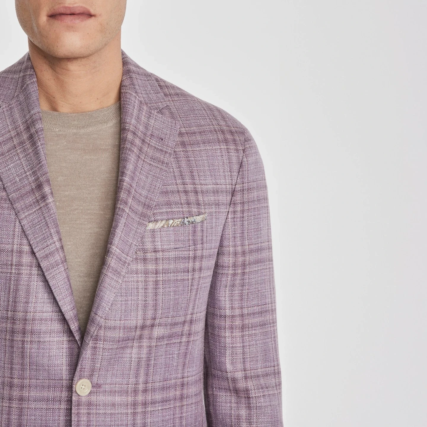 Lilac Check Loro Piana Wool/Silk/Linen Montana Contemporary Sport Jacket - Jack Victor 5 Lilac Check Loro Piana Wool/Silk/Linen Montana Contemporary Sport Jacket - Jack Victor - Image 3
