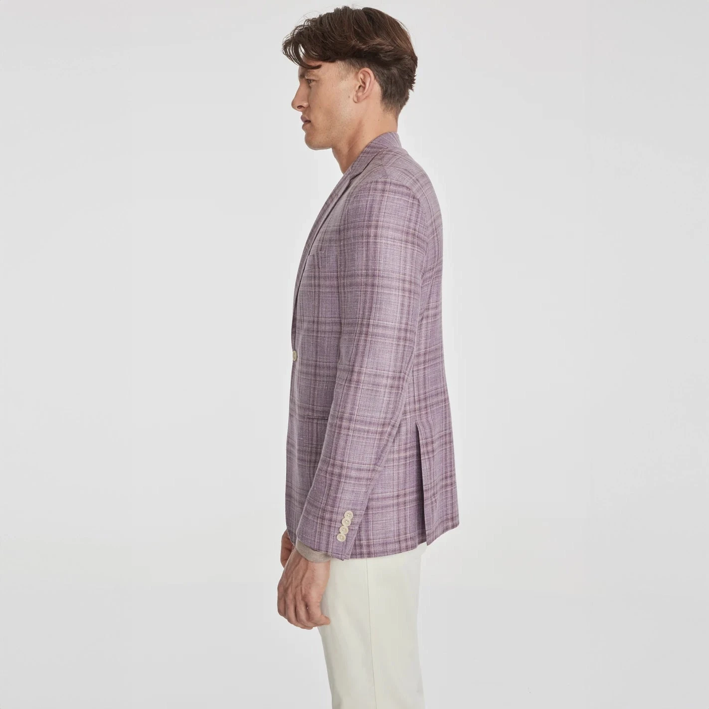 Lilac Check Loro Piana Wool/Silk/Linen Montana Contemporary Sport Jacket - Jack Victor 8 Lilac Check Loro Piana Wool/Silk/Linen Montana Contemporary Sport Jacket - Jack Victor - Image 6