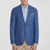 Mid-Blue Neat Hampton Contemporary Fit Unconstructed Sport Jacket - Jack Victor