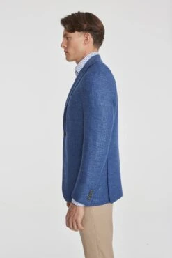Mid-Blue Neat Hampton Contemporary Fit Unconstructed Sport Jacket - Jack Victor 9 Mid-Blue Neat Hampton Contemporary Fit Unconstructed Sport Jacket - Jack Victor -ETON Store NC1287 Med blue 8577