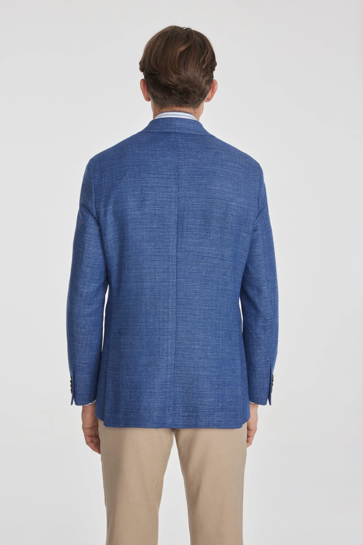 Mid-Blue Neat Hampton Contemporary Fit Unconstructed Sport Jacket - Jack Victor 5 Mid-Blue Neat Hampton Contemporary Fit Unconstructed Sport Jacket - Jack Victor - Image 3