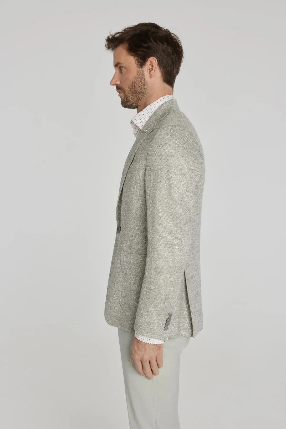 Oatmeal Mouliné Hampton Contemporary Fit Linen Knit Sport Jacket - Jack Victor 13 Oatmeal Mouliné Hampton Contemporary Fit Linen Knit Sport Jacket - Jack Victor - Image 11