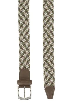 Green & Beige Multicolour Woven Elastic Belt - Anderson's 5 Green & Beige Multicolour Woven Elastic Belt - Anderson's -ETON Store NE41182 1