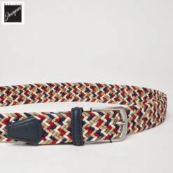 Beige & Blue Multicolour Woven Elastic Belt - Anderson's 7 Beige & Blue Multicolour Woven Elastic Belt - Anderson's -ETON Store NE41NE41191NE41191NE41191 3