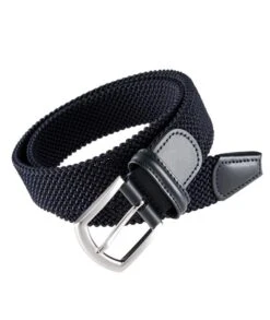 Solid Navy Woven Belt - Anderson's