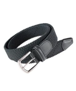 Solid Charcoal Woven Belt - Anderson's