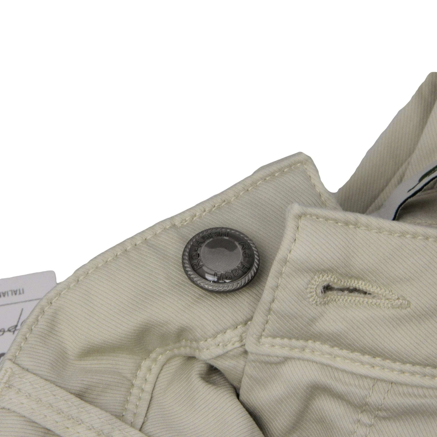 Beige Cotton-Lyocell Twill 5-Pocket Pants - Re-Hash 5 Beige Cotton-Lyocell Twill 5-Pocket Pants - Re-Hash - Image 3