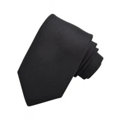 Black Solid Twill Silk Tie - DION