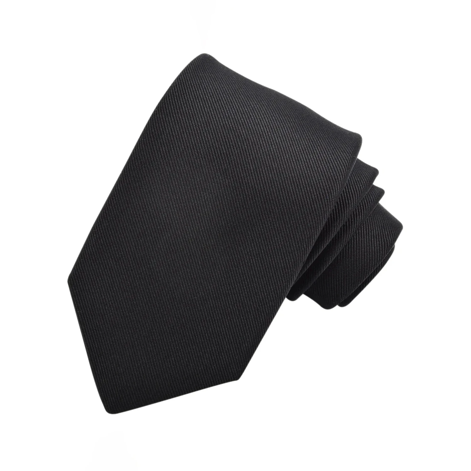 Black Solid Twill Silk Tie - DION 3 Black Solid Twill Silk Tie - DION
