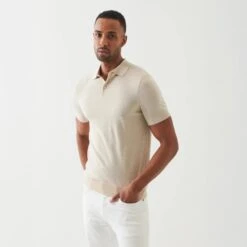 Mushroom Cupro-Merino Knit Polo Shirt - Patrick Assaraf 11 Mushroom Cupro-Merino Knit Polo Shirt - Patrick Assaraf -ETON Store P154P15Z 224 149043 1400x fa50e5b4 51a1 4d7d 8a7c 74f4d8cecbea