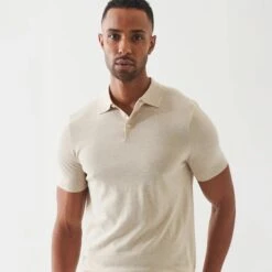 Mushroom Cupro-Merino Knit Polo Shirt - Patrick Assaraf 14 Mushroom Cupro-Merino Knit Polo Shirt - Patrick Assaraf -ETON Store P154P15Z 224 149053 1400x 6009d380 3120 43a4 9122 ff0d1c7d3ed4