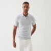 Ocean Blue Cupro-Merino Knit Polo Shirt - Patrick Assaraf