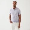 Lavender Cupro-Merino Knit Polo Shirt - Patrick Assaraf