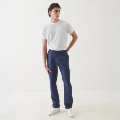 Navy Italian-made Linen Pant - PATRICK ASSARAF -ETON Store P5301G37Z 412 123894 1200x d181808e cf9a 4065 aa54 a3fa19323e4c