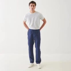 Navy Italian-made Linen Pant - PATRICK ASSARAF -ETON Store P5301G37Z 412 123901 1200x bead81bc 9aae 42cf bc01 9b2f55a77775