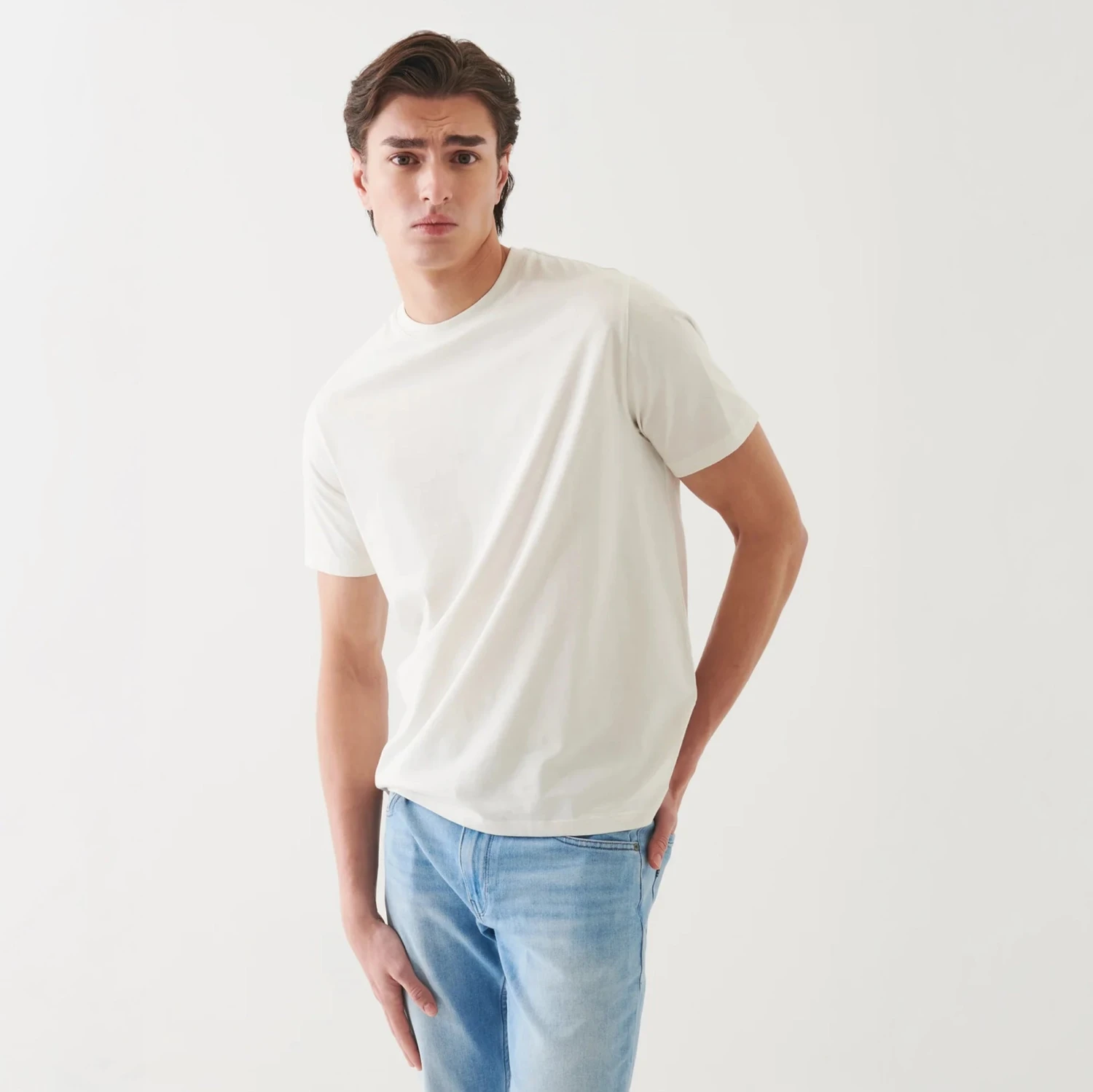 Vanilla Organic High Crew Pima Cotton Short Sleeve Crewneck T-Shirt - Patrick Assaraf 3 Vanilla Organic High Crew Pima Cotton Short Sleeve Crewneck T-Shirt - Patrick Assaraf