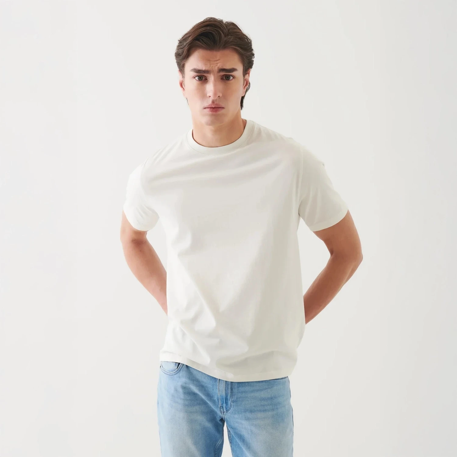 Vanilla Organic High Crew Pima Cotton Short Sleeve Crewneck T-Shirt - Patrick Assaraf 5 Vanilla Organic High Crew Pima Cotton Short Sleeve Crewneck T-Shirt - Patrick Assaraf - Image 3