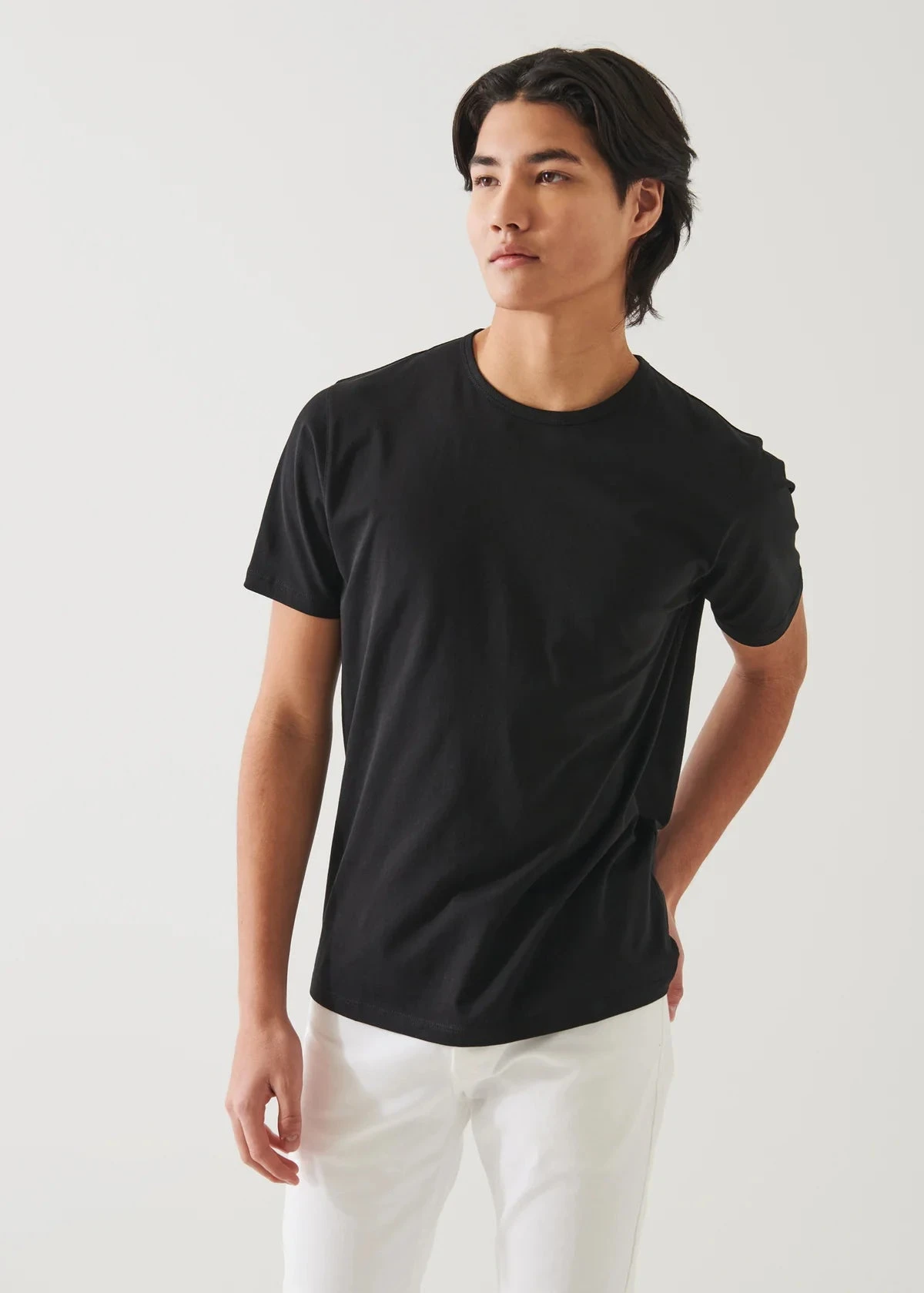 Black Mercerized Pima Cotton Short Sleeve Crew Neck T-Shirt - Patrick Assaraf 4 Black Mercerized Pima Cotton Short Sleeve Crew Neck T-Shirt - Patrick Assaraf - Image 2