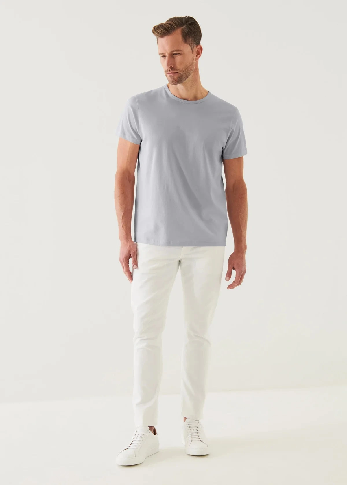 Glacier Blue Mercerized Pima Cotton Short Sleeve Crewneck T-Shirt - Patrick Assaraf 4 Glacier Blue Mercerized Pima Cotton Short Sleeve Crewneck T-Shirt - Patrick Assaraf - Image 3