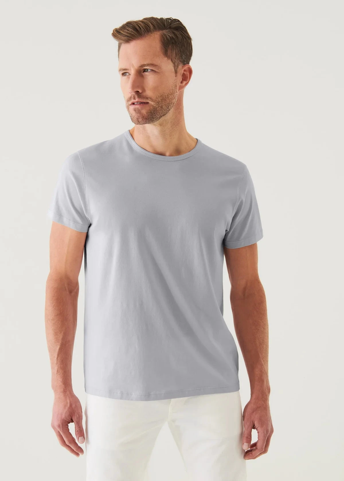 Glacier Blue Mercerized Pima Cotton Short Sleeve Crewneck T-Shirt - Patrick Assaraf 2 Glacier Blue Mercerized Pima Cotton Short Sleeve Crewneck T-Shirt - Patrick Assaraf