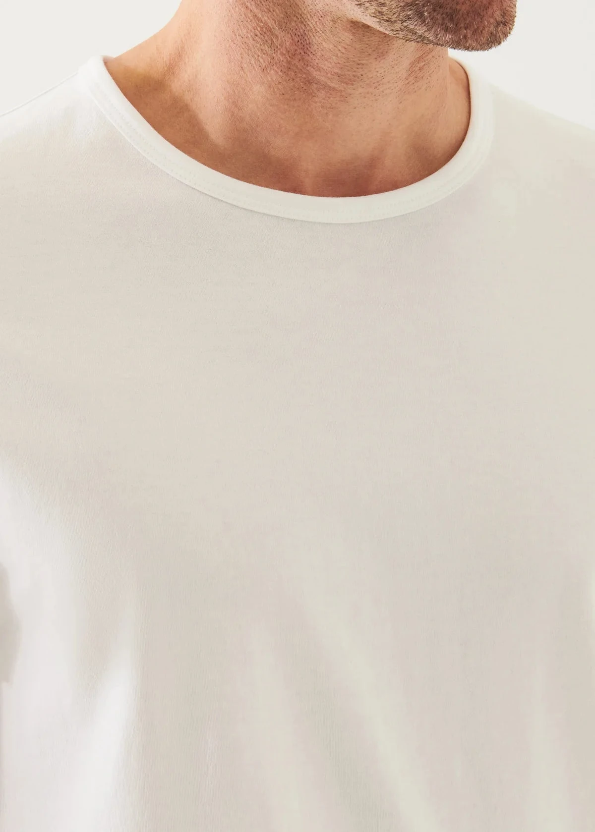 White Mercerized Pima Cotton Short Sleeve Crew Neck T-Shirt - Patrick Assaraf 6 White Mercerized Pima Cotton Short Sleeve Crew Neck T-Shirt - Patrick Assaraf - Image 4