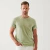 Eden Green Spray Wash Pima Cotton Stretch T-Shirt - Patrick Assaraf 1 Eden Green Spray Wash Pima Cotton Stretch T-Shirt - Patrick Assaraf -ETON Store P92C24 300