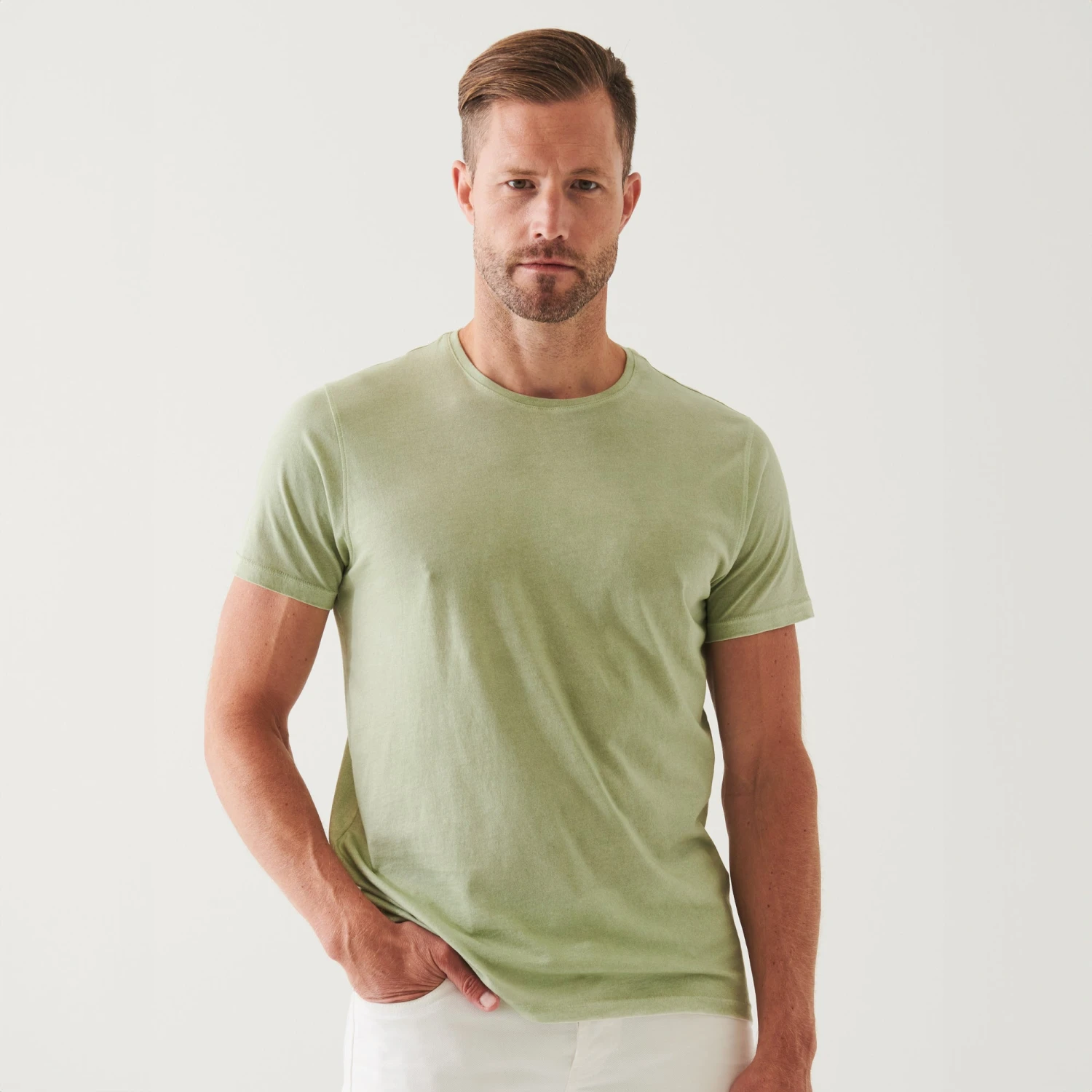 Eden Green Spray Wash Pima Cotton Stretch T-Shirt - Patrick Assaraf 3 Eden Green Spray Wash Pima Cotton Stretch T-Shirt - Patrick Assaraf